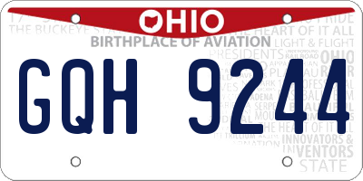 OH license plate GQH9244