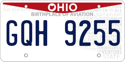 OH license plate GQH9255