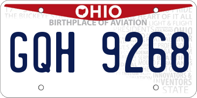 OH license plate GQH9268