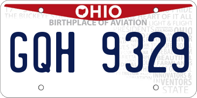 OH license plate GQH9329