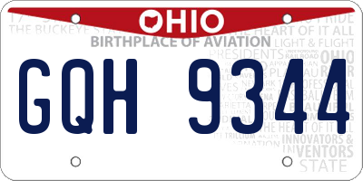 OH license plate GQH9344