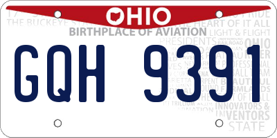 OH license plate GQH9391