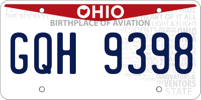OH license plate GQH9398