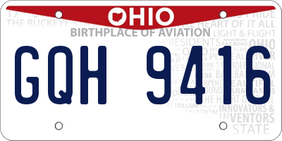 OH license plate GQH9416