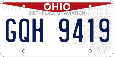 OH license plate GQH9419