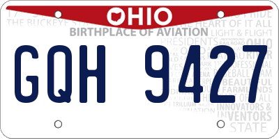 OH license plate GQH9427