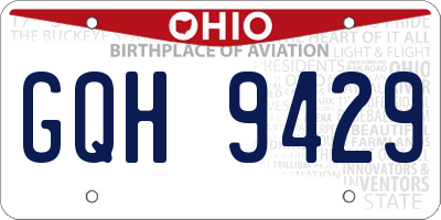 OH license plate GQH9429