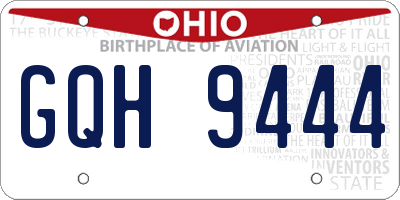OH license plate GQH9444
