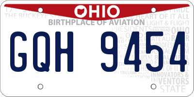 OH license plate GQH9454