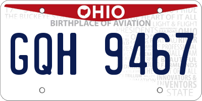OH license plate GQH9467