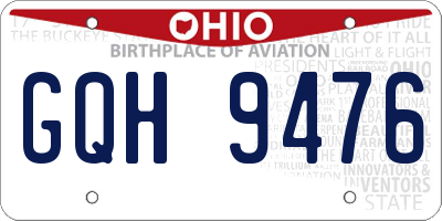 OH license plate GQH9476