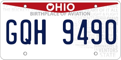 OH license plate GQH9490
