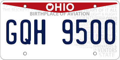 OH license plate GQH9500