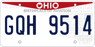 OH license plate GQH9514