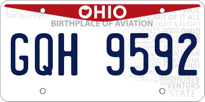 OH license plate GQH9592