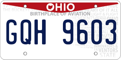 OH license plate GQH9603