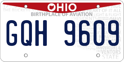 OH license plate GQH9609