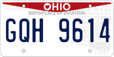 OH license plate GQH9614
