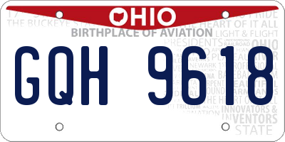 OH license plate GQH9618