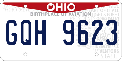 OH license plate GQH9623