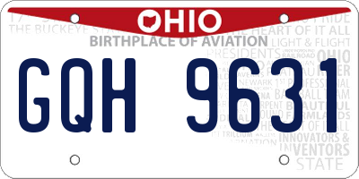 OH license plate GQH9631