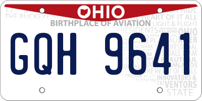 OH license plate GQH9641