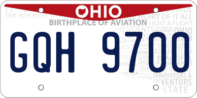 OH license plate GQH9700