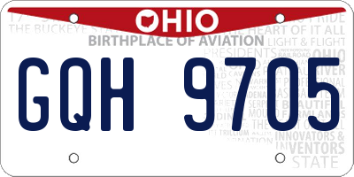 OH license plate GQH9705