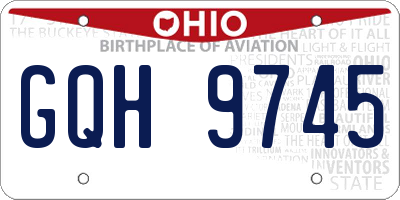 OH license plate GQH9745