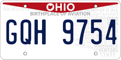 OH license plate GQH9754