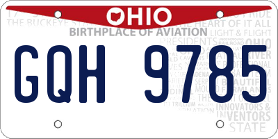 OH license plate GQH9785