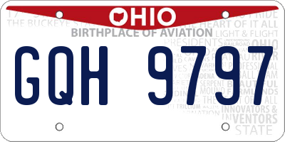 OH license plate GQH9797