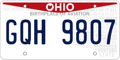 OH license plate GQH9807