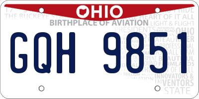 OH license plate GQH9851