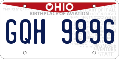 OH license plate GQH9896