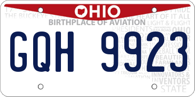 OH license plate GQH9923