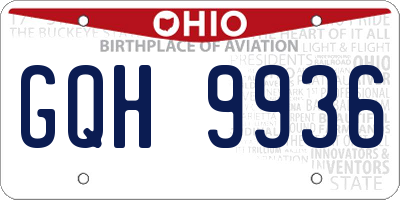 OH license plate GQH9936