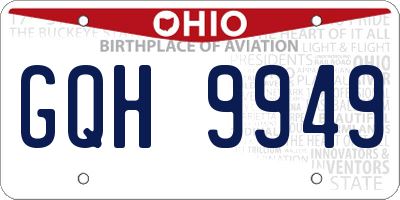OH license plate GQH9949