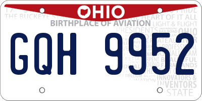 OH license plate GQH9952