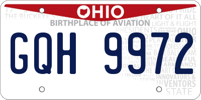 OH license plate GQH9972
