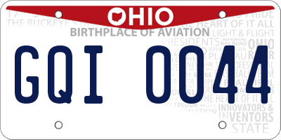 OH license plate GQI0044