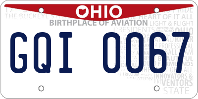 OH license plate GQI0067