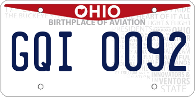 OH license plate GQI0092