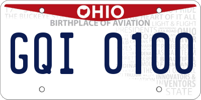OH license plate GQI0100