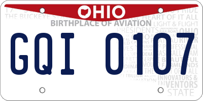 OH license plate GQI0107