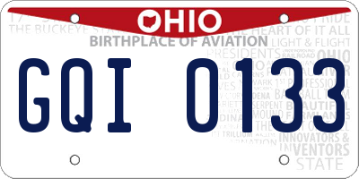 OH license plate GQI0133