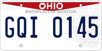 OH license plate GQI0145
