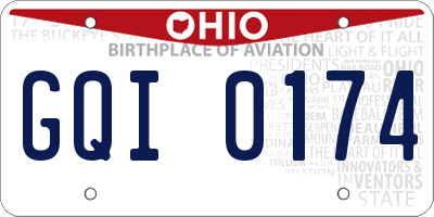 OH license plate GQI0174
