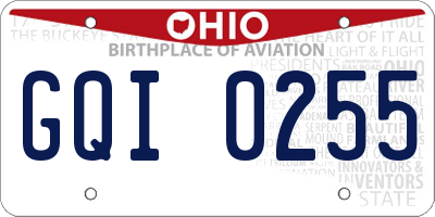 OH license plate GQI0255