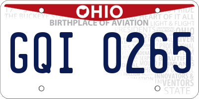 OH license plate GQI0265